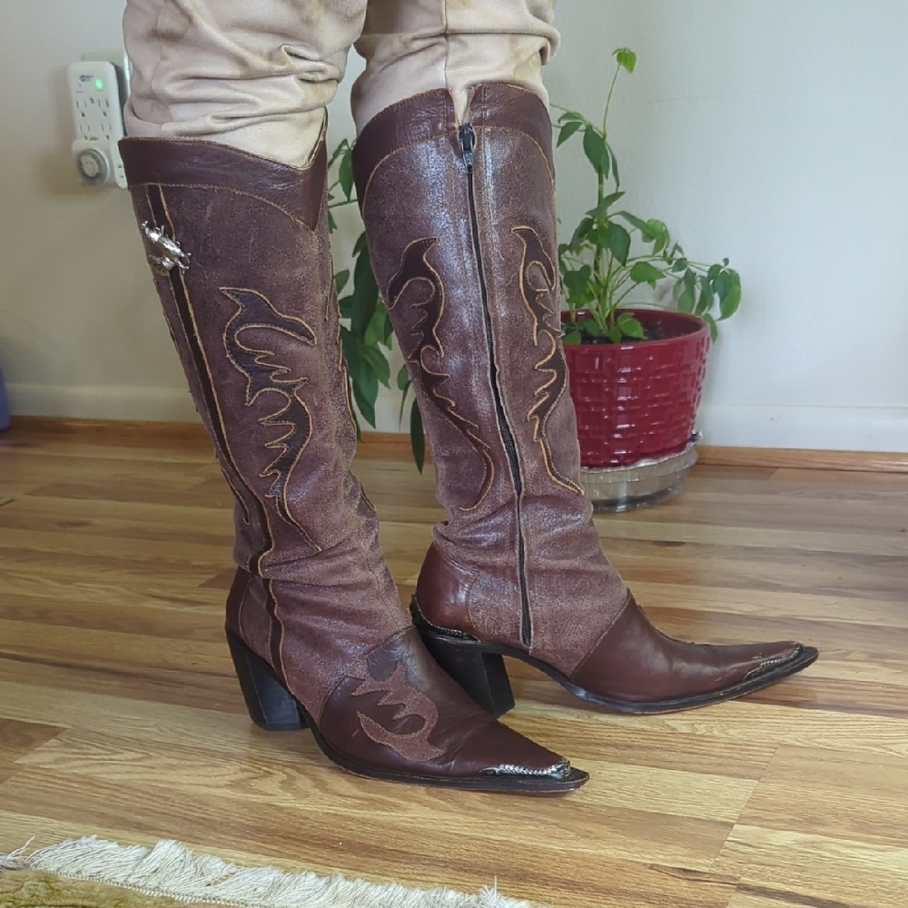 Cervato Colombian Genuine Leather Western Broots - Size: EU 40 (fits like US 10)